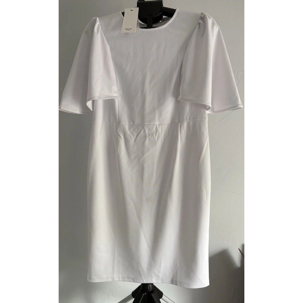 Grace Karin Cape Sleeve/Flutter Sleeve Shift Dress Minimal Elegance NWT Women L